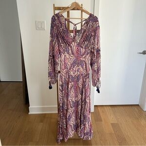 Free People Paisley Maxi Dress in Purple and Pink